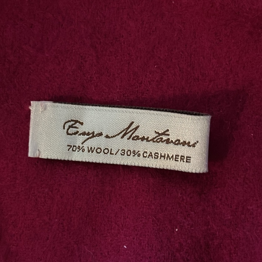 Enzo Montovani cashmere wool pink 12”x 61” fringe is another 4” each side - Picture 4 of 4
